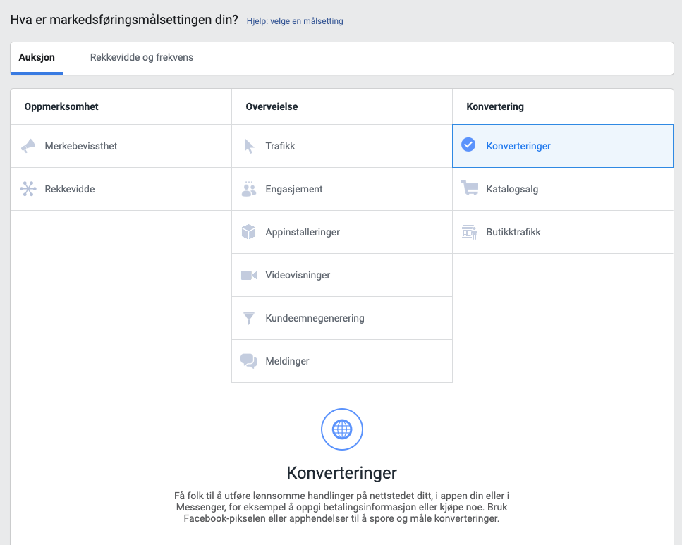 Bilde av målretting på facebook business manager