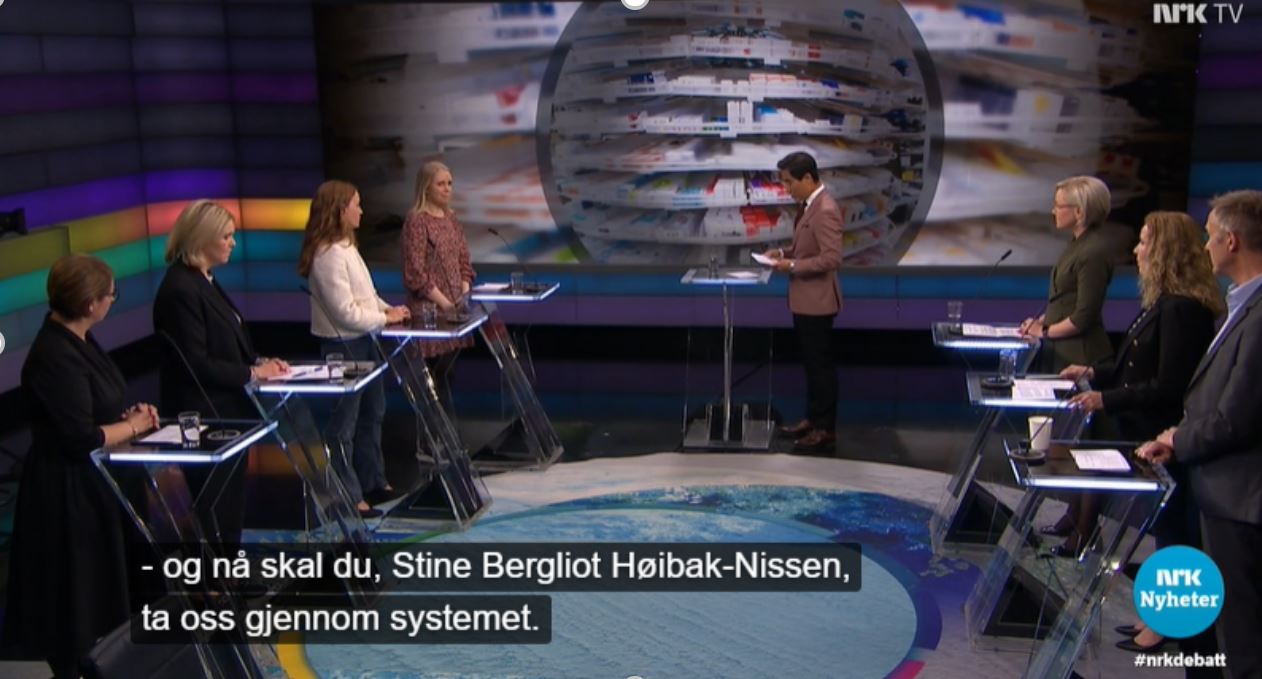 Skjermbilde fra NRK Debatten