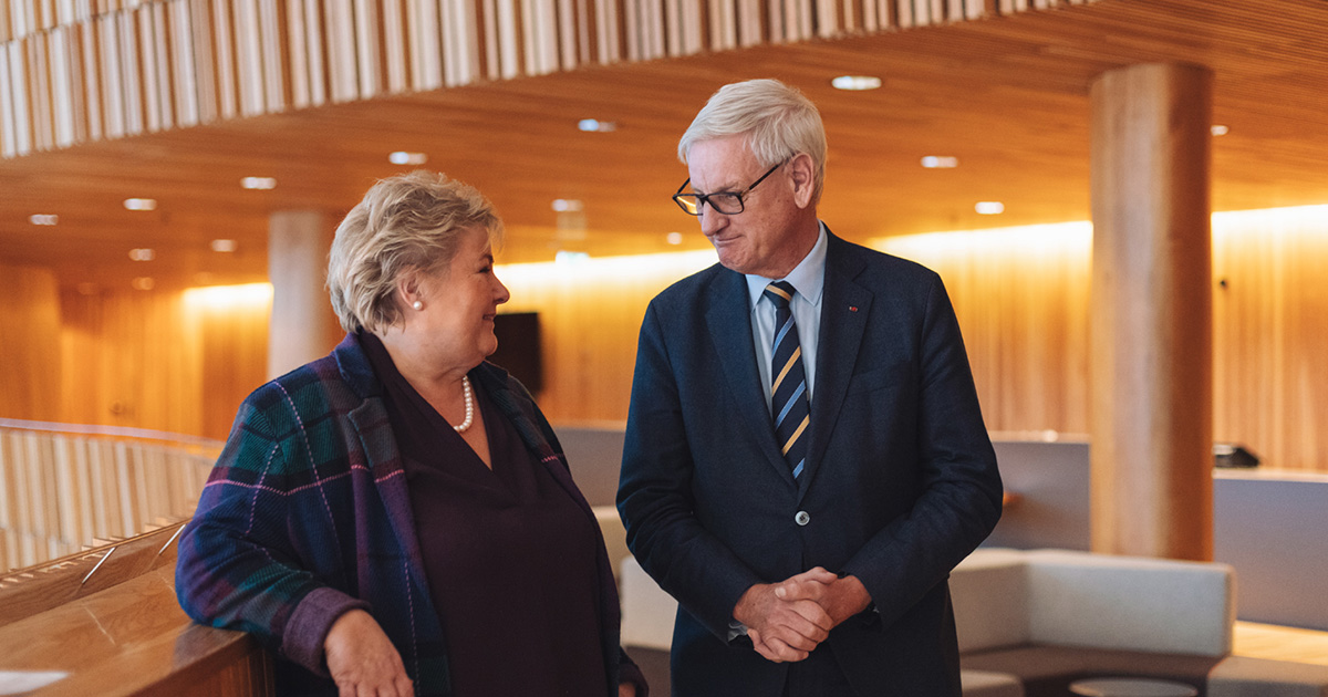 Solberg og Bildt på toppledersamling