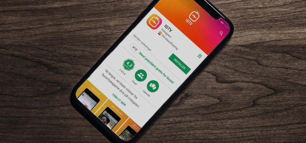Bilde av mobil med igtv instagram